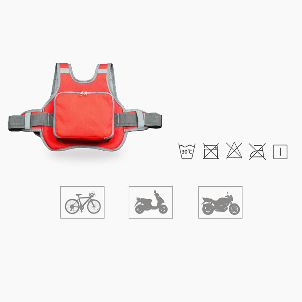 Motorcycle Child Kid Safety Seat Strap Baby Harness Belt Reflective Red