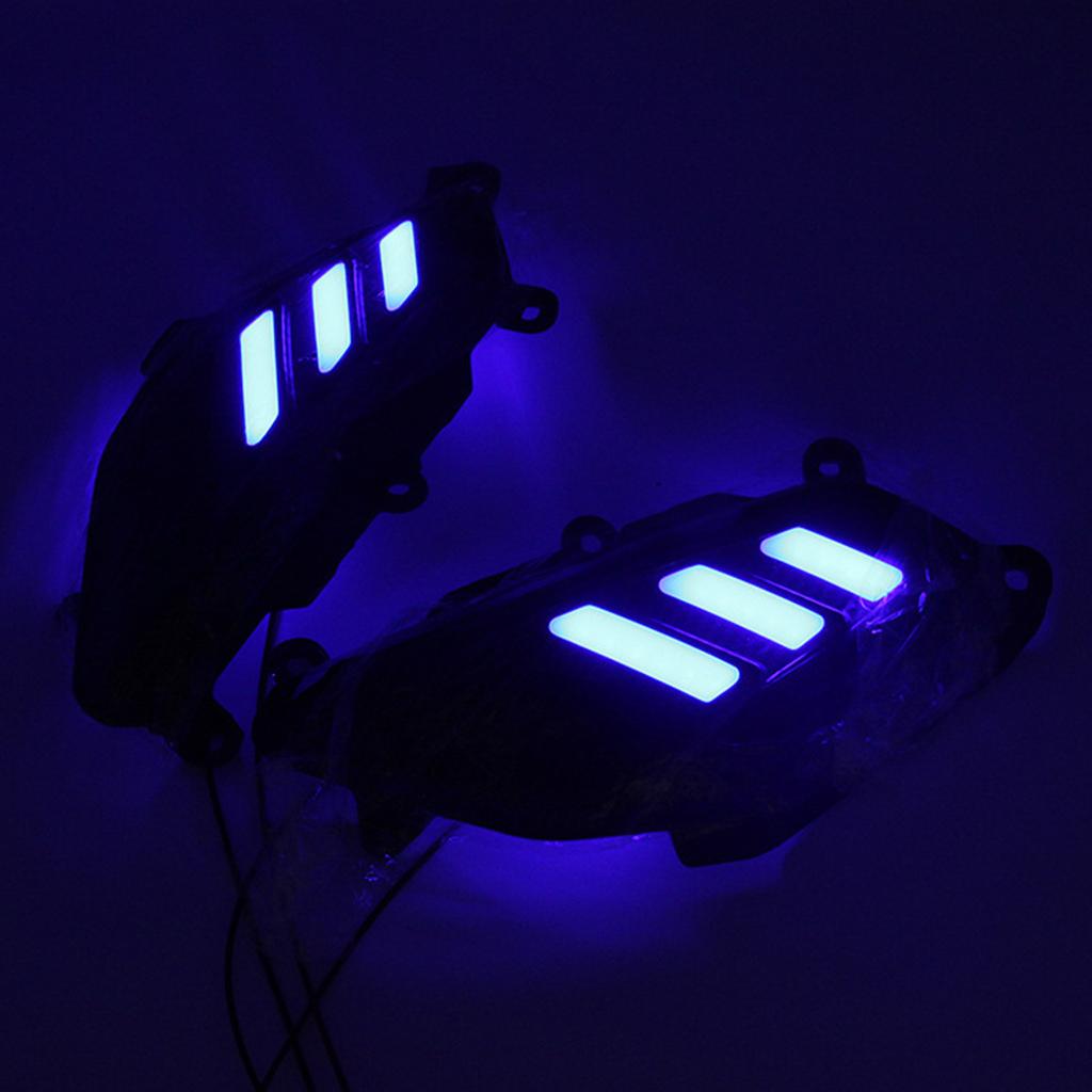 Motorcycle Rear Side Grille Guard Cover with LED For Yamaha Nmax 155 Blue