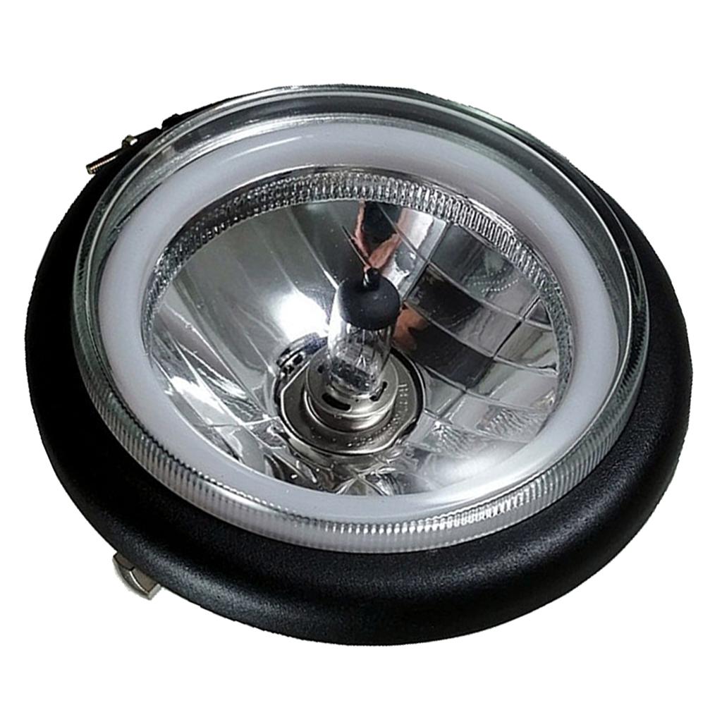 Metal Universal Vintage Motorcycle Headlamp 35W H4 LED Headlight Bulb 