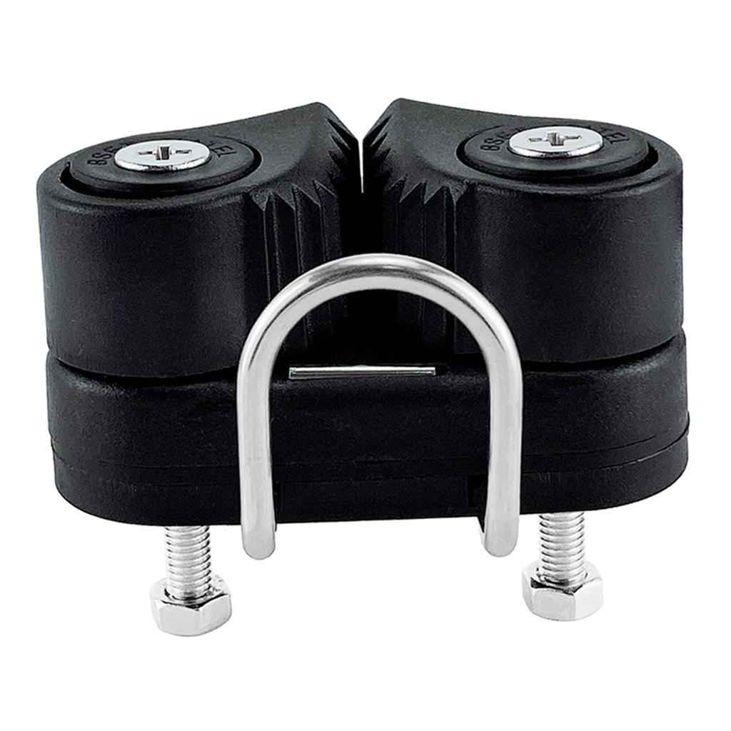 Composite Sailboat 2 Row Ball Bearing Cam Cleat with Leading Ring Black