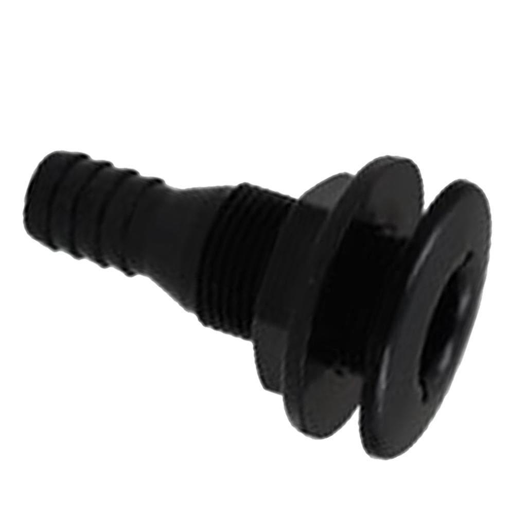 2x5/8'' Black Plastic Marine Yacht Bilge Pump Thru-Hull Fittings for Boat