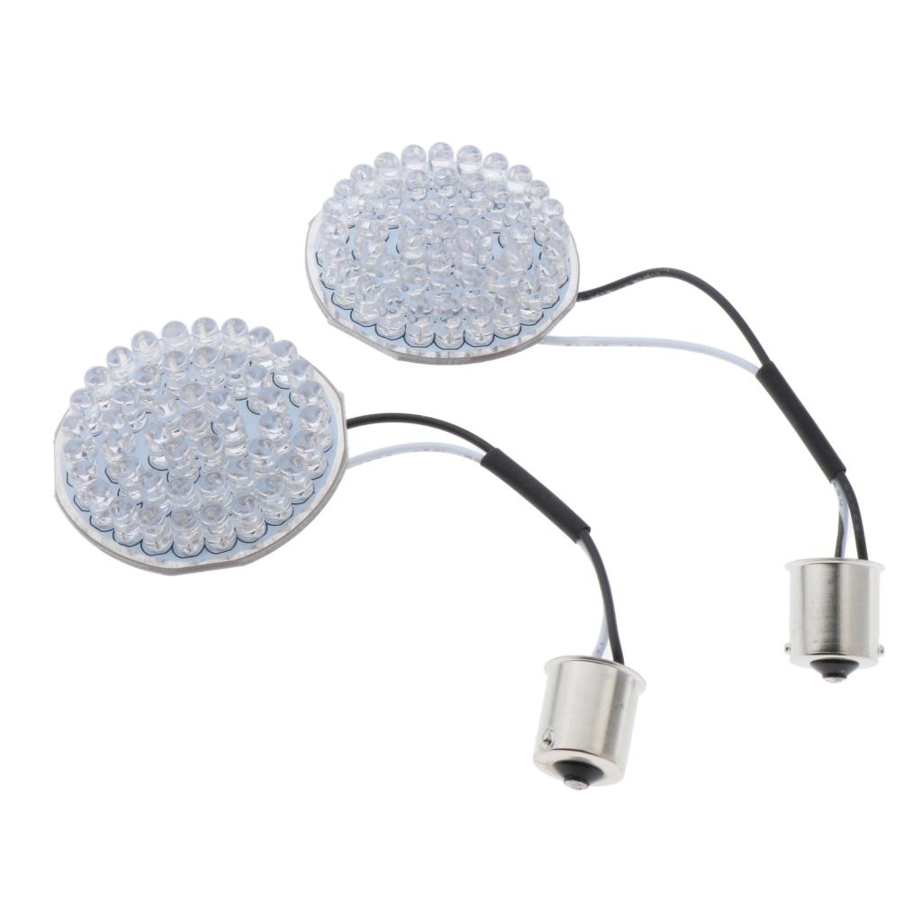 2pcs 2 Inch Red LED Turn Signals Running Lights Panel for Harley Motorcycle