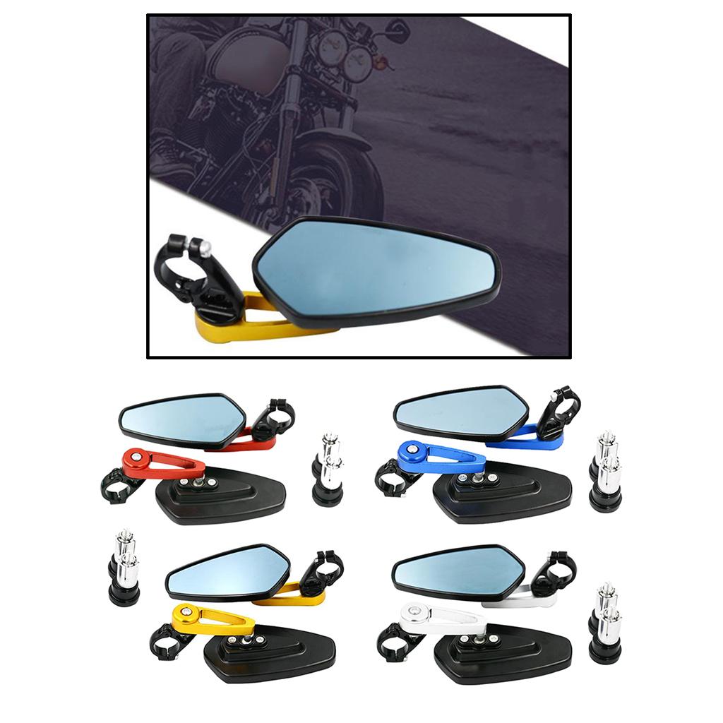 1 Pair Motorcycle Handle Bar End CNC Aluminum Motorcycle Rearview Mirrors