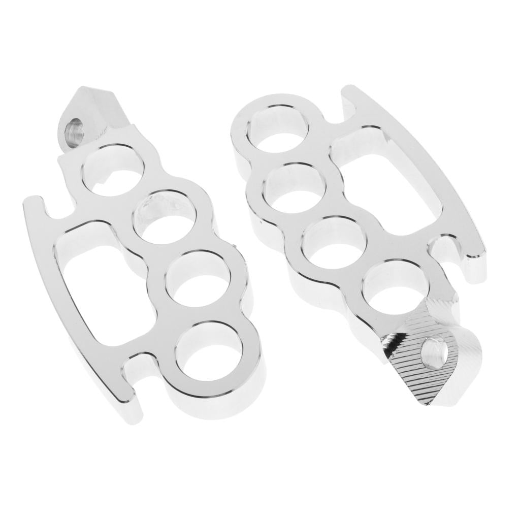 Motorcycle Flying Knuckle Footpegs Control Footrests for Harley Silver