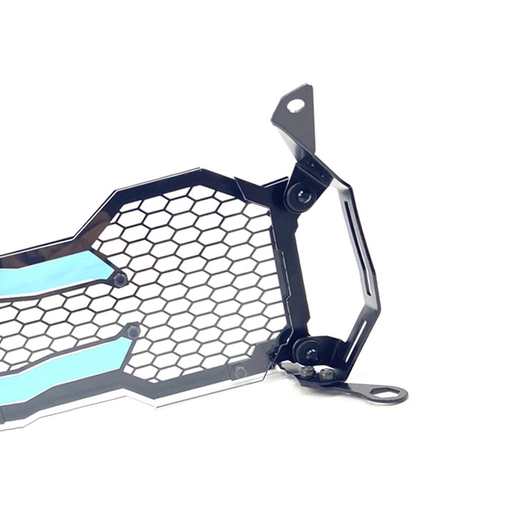 Motorbike Headlight Stainless Mesh Grill Protector Guard Blue