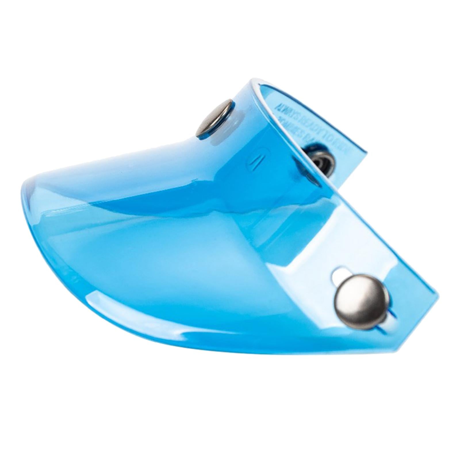 Motorcycle Peak Shield with 3 Snap Scratch Resistant for 3/4 Helmets Blue