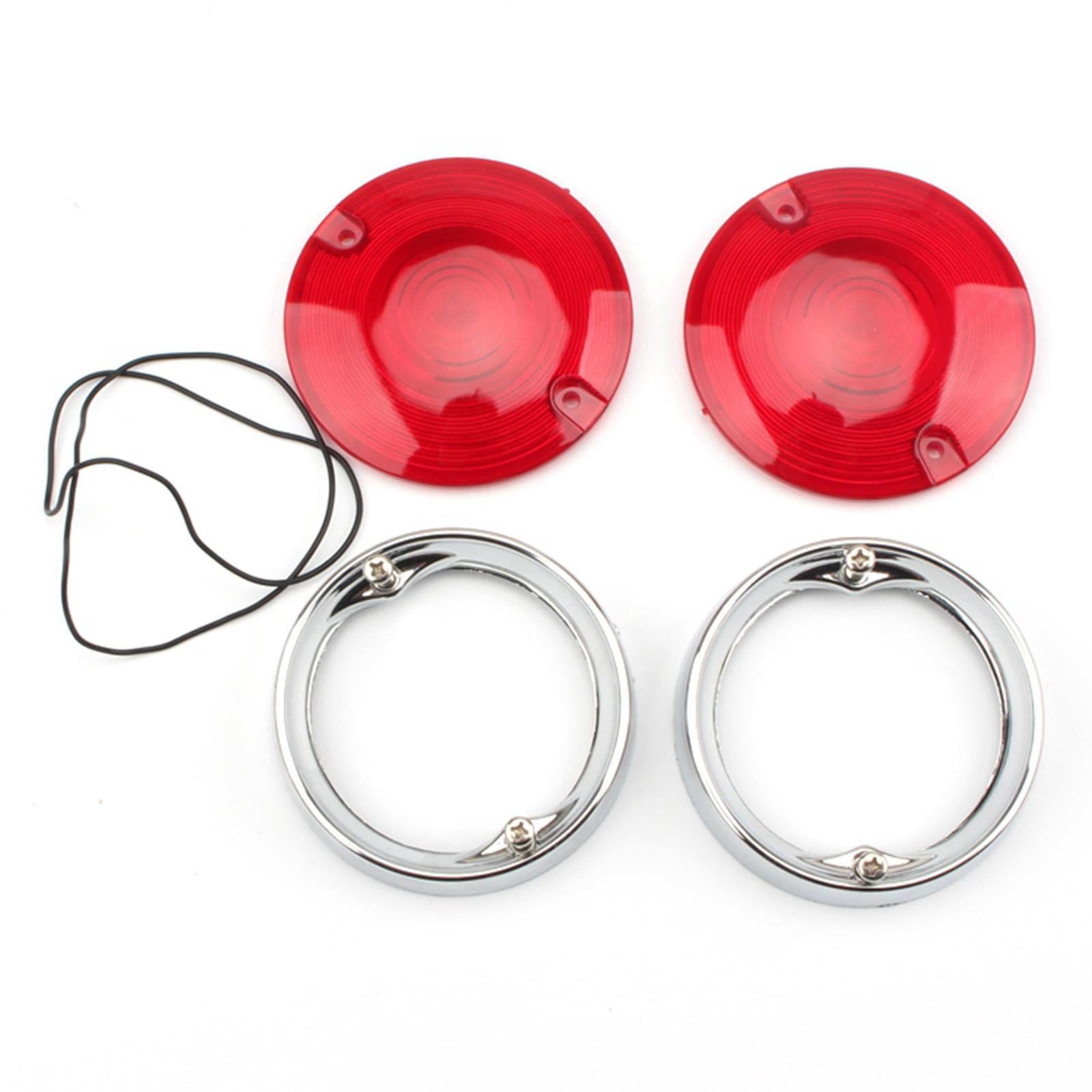 2Pcs Turn Signal Light Lens Covers For Harley Touring Tour Glides Red