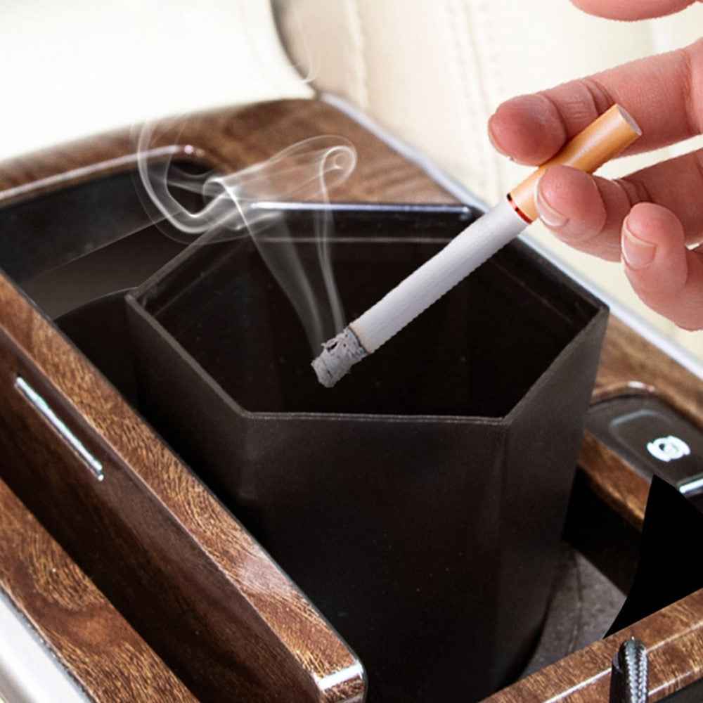OUDEW Car Trash Can with Lid Mini Washable Vehicle Trash Can Desktop Center Console Dustbin Garbage Organizer - Gold