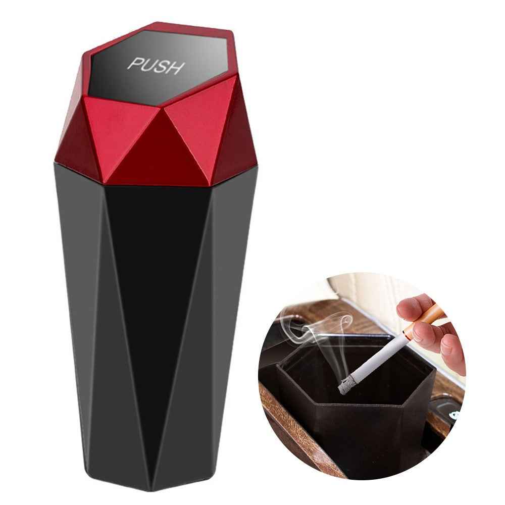 OUDEW Car Trash Can with Lid Mini Washable Vehicle Trash Can Desktop Center Console Dustbin Garbage Organizer - Red