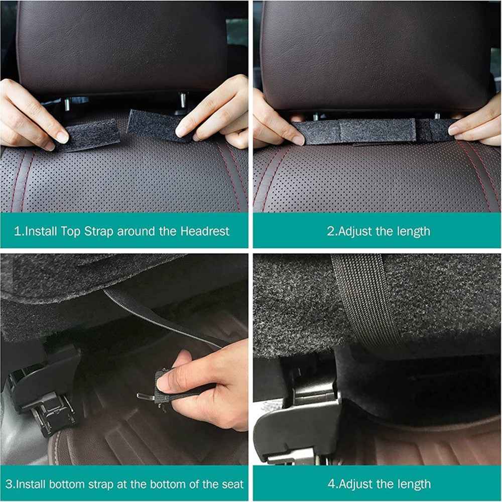 Car Seat Back Felt Hanging Bag Multi-Pocket Sundries Tissue Tablet Storage Bag - Dark Grey