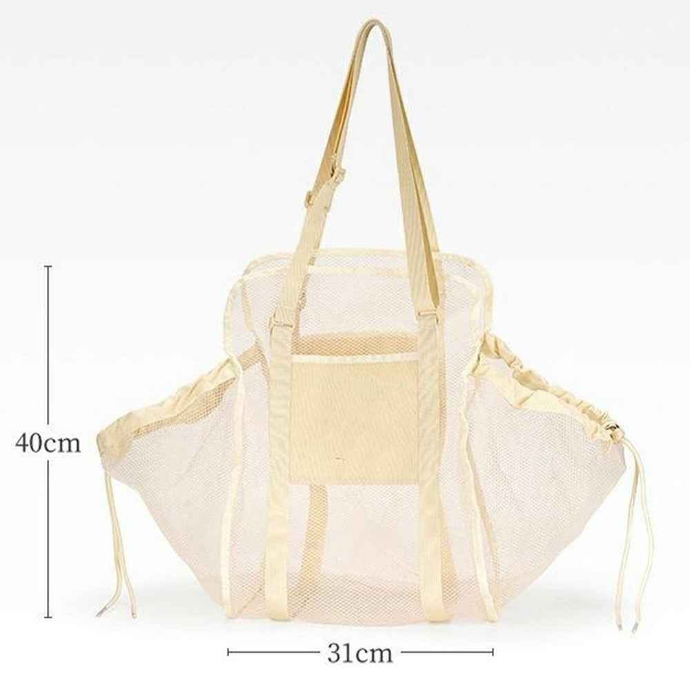 H351 Car Back Seat Organizer Multi-Function Portable Drawstring Large Capacity Canvas Mesh Storage Bag
