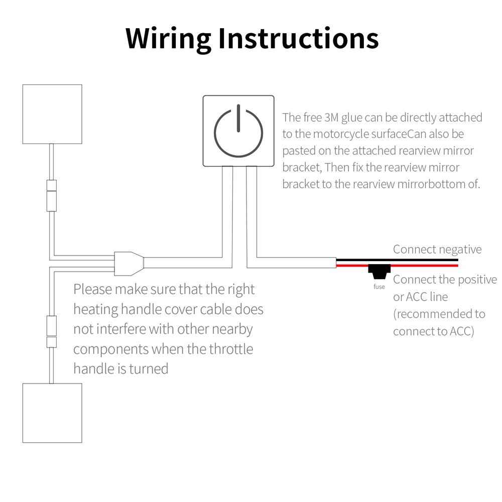 WUPP CS-974B1 1 Pair Stylish Pattern Motorcycle Heated Grips Handlebar Heating Pads 3-Gear Adjustable Motorbike Handlebar Heating Cover
