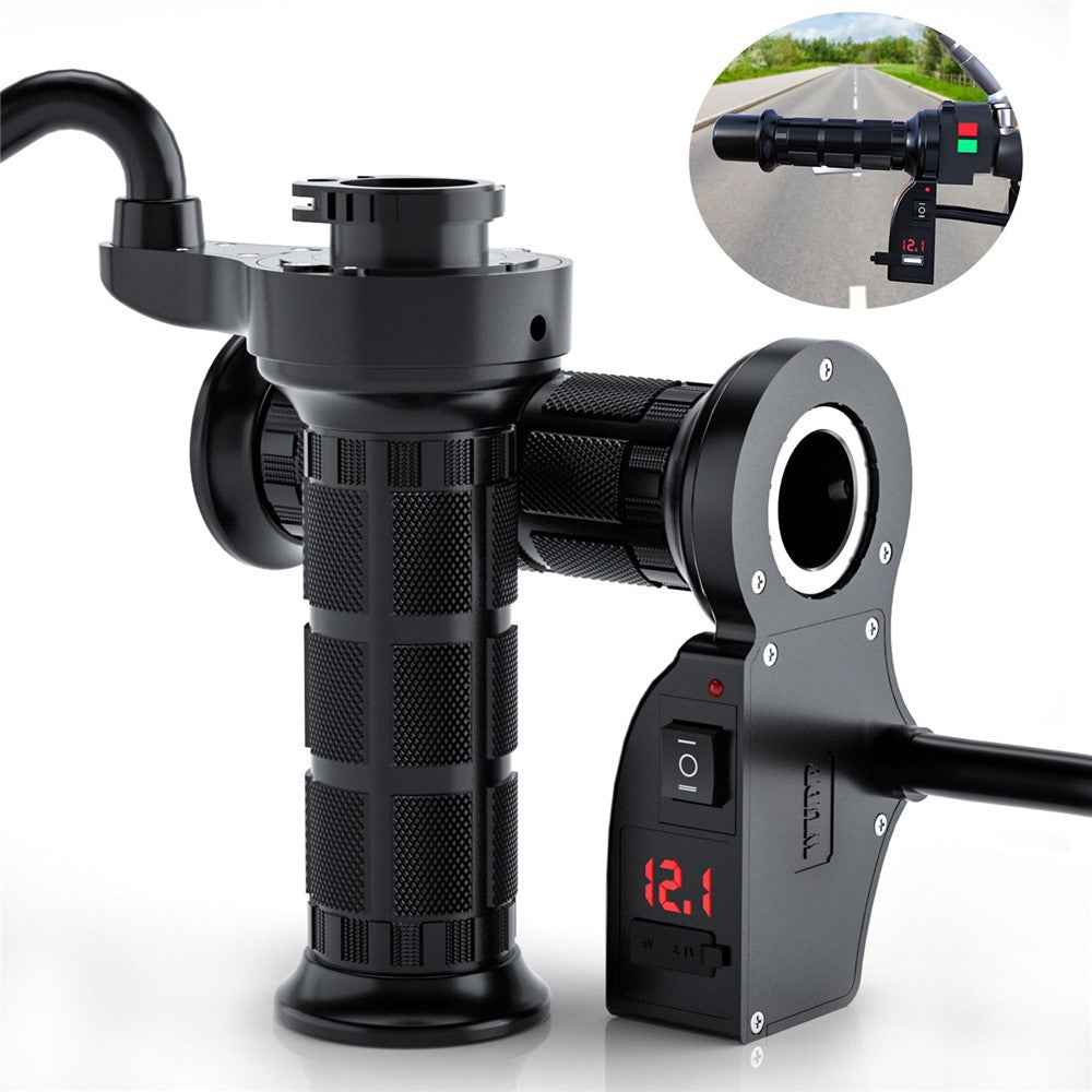 WUPP CS-503A1 1Pair Winter Motorcycle Heated Grips Universal Electric Heating Handlebar 12V Modified Heating Grips E-Bike Warmer Handgrips - Red