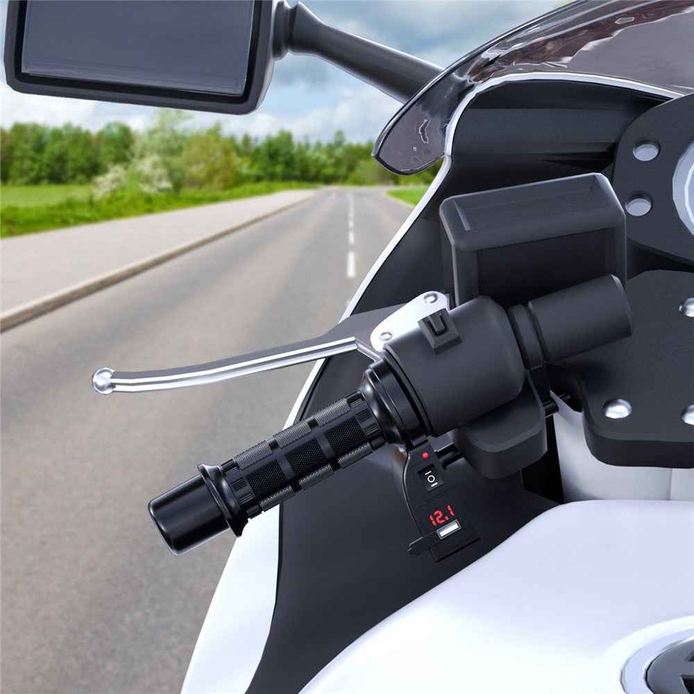 WUPP CS-503A1 1Pair Winter Motorcycle Heated Grips Universal Electric Heating Handlebar 12V Modified Heating Grips E-Bike Warmer Handgrips - Red