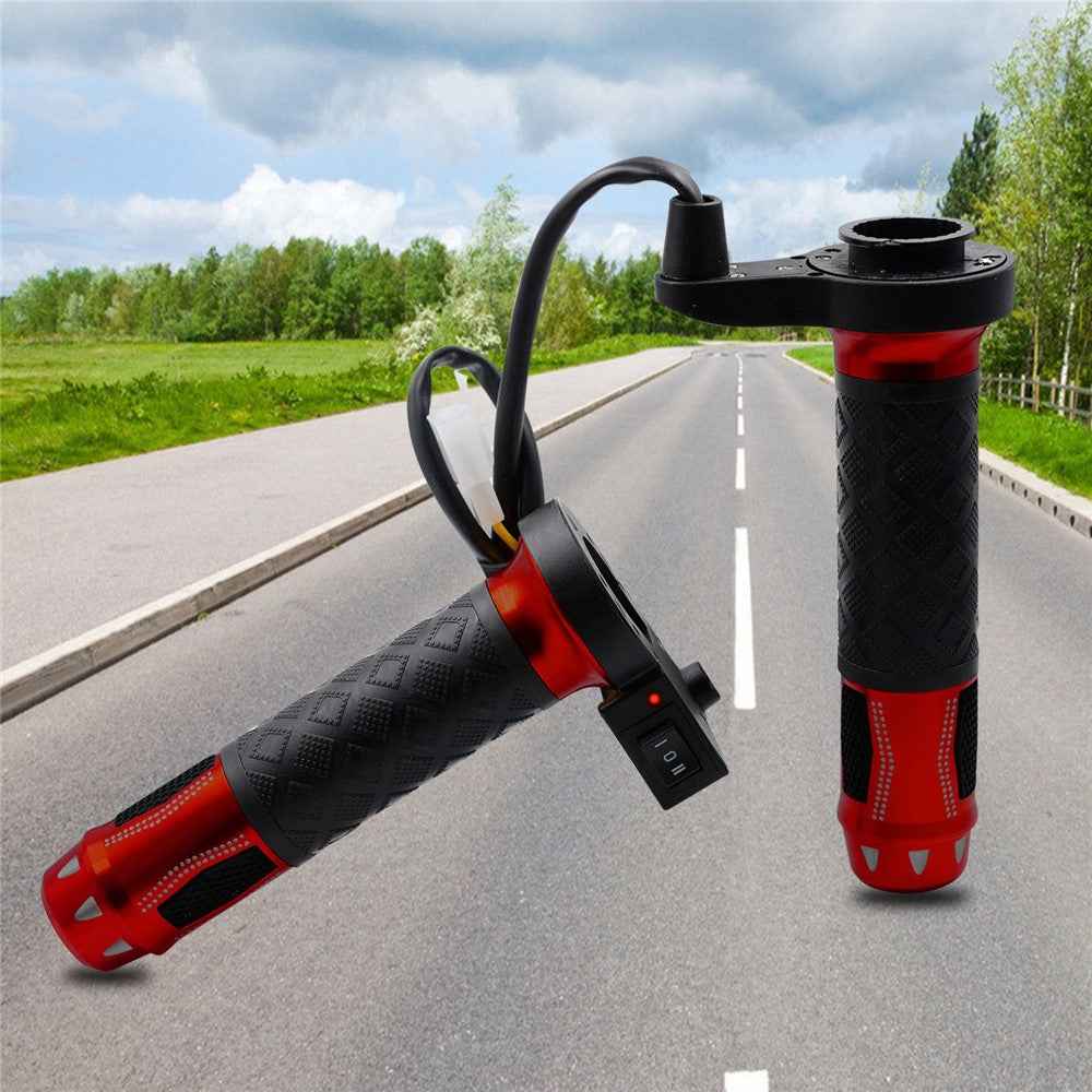 WUPP CS-764 1 Pair Motorcycle Heating Handlebars Aluminum Alloy 12V Electric Heated Handlebar Grips Motorbike Heating Handle Warmers - Red