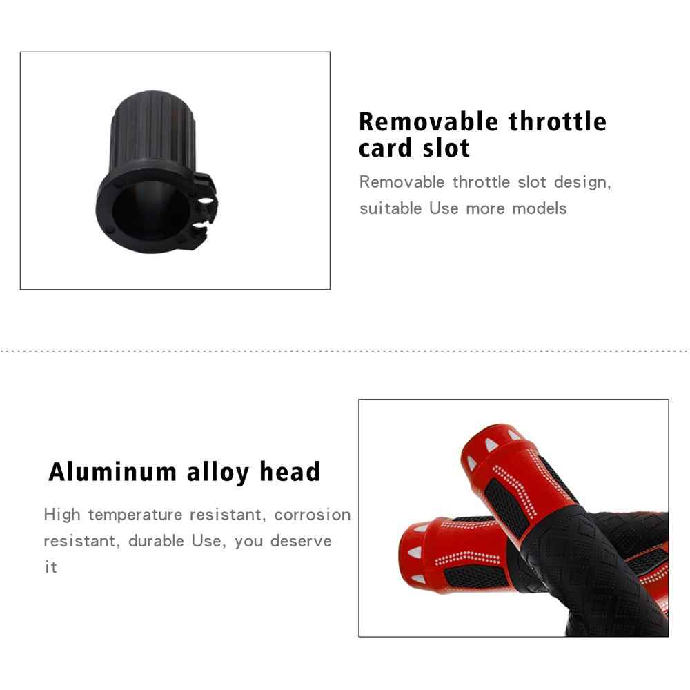 WUPP CS-764 1 Pair Motorcycle Heating Handlebars Aluminum Alloy 12V Electric Heated Handlebar Grips Motorbike Heating Handle Warmers - Red