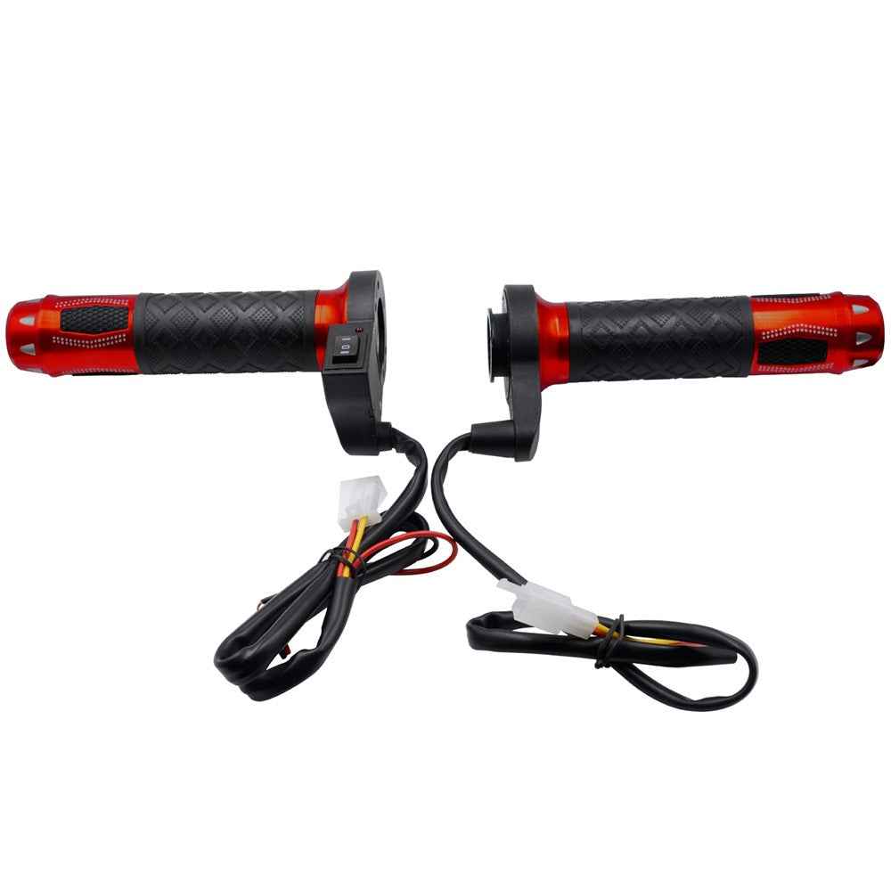 WUPP CS-764 1 Pair Motorcycle Heating Handlebars Aluminum Alloy 12V Electric Heated Handlebar Grips Motorbike Heating Handle Warmers - Red