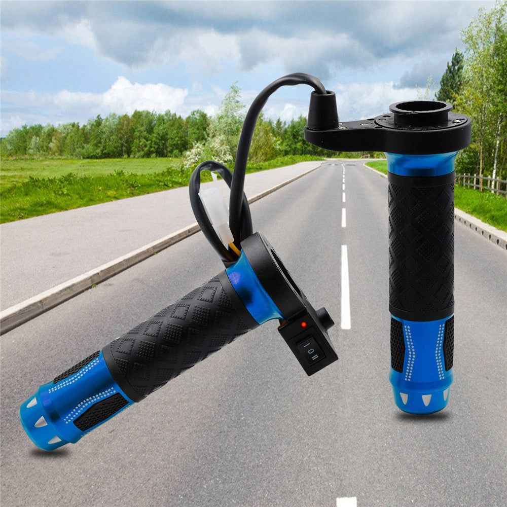 WUPP CS-764 1 Pair Motorcycle Heating Handlebars Aluminum Alloy 12V Electric Heated Handlebar Grips Motorbike Heating Handle Warmers - Blue