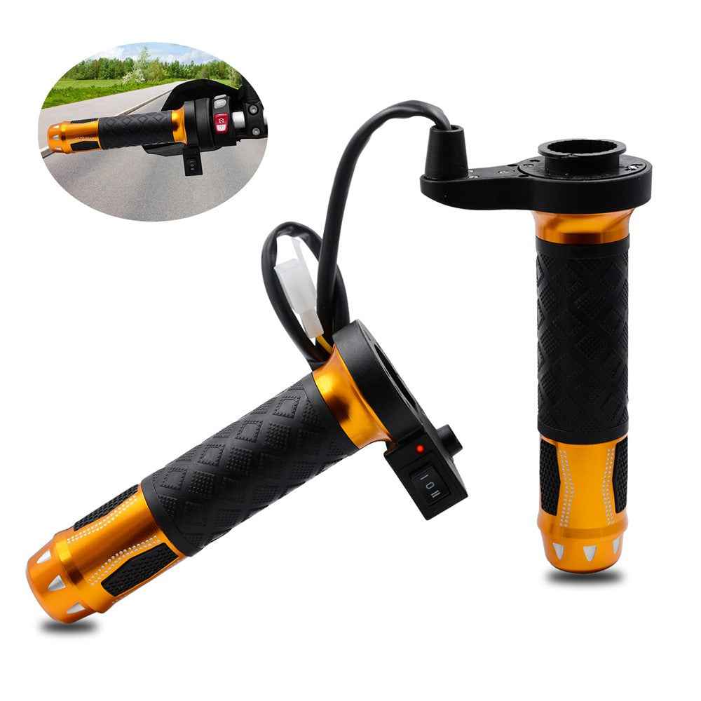 WUPP CS-764 1 Pair Motorcycle Heating Handlebars Aluminum Alloy 12V Electric Heated Handlebar Grips Motorbike Heating Handle Warmers - Gold