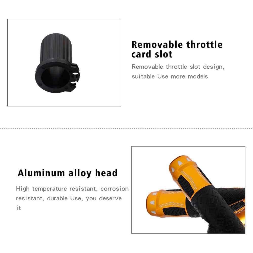 WUPP CS-764 1 Pair Motorcycle Heating Handlebars Aluminum Alloy 12V Electric Heated Handlebar Grips Motorbike Heating Handle Warmers - Gold