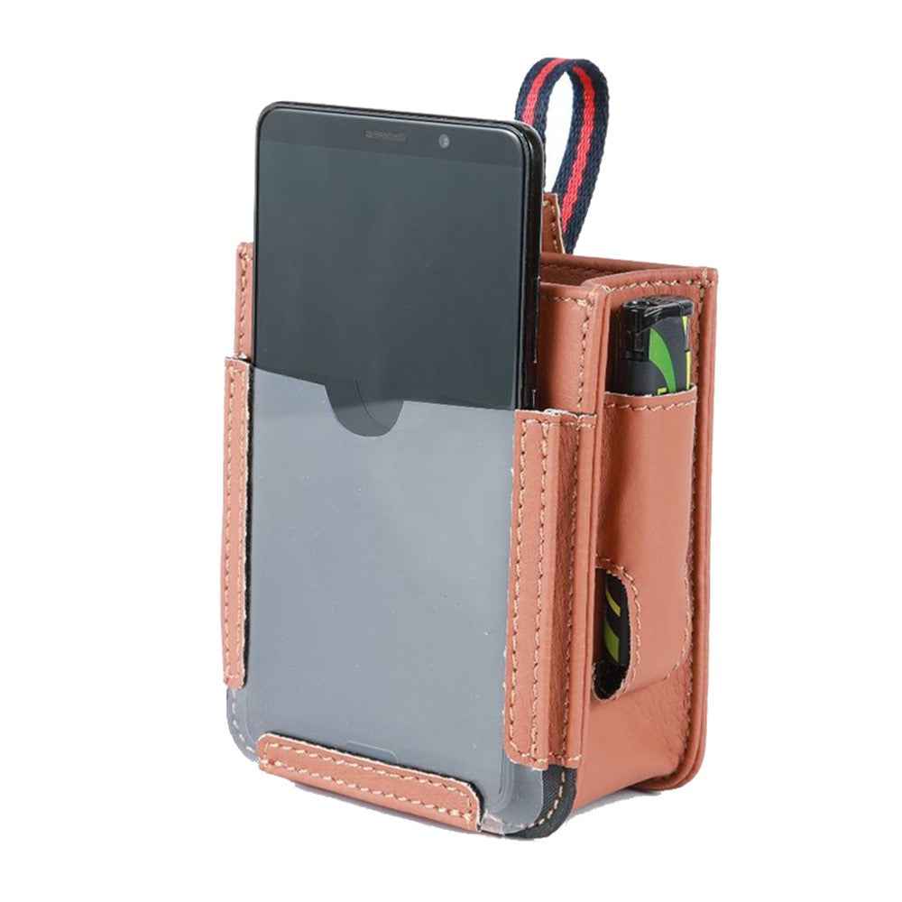 Multifunctional Car Pocket PU Leather Air Outlet Phone Storage Bag Car Interior Accessories - Brown