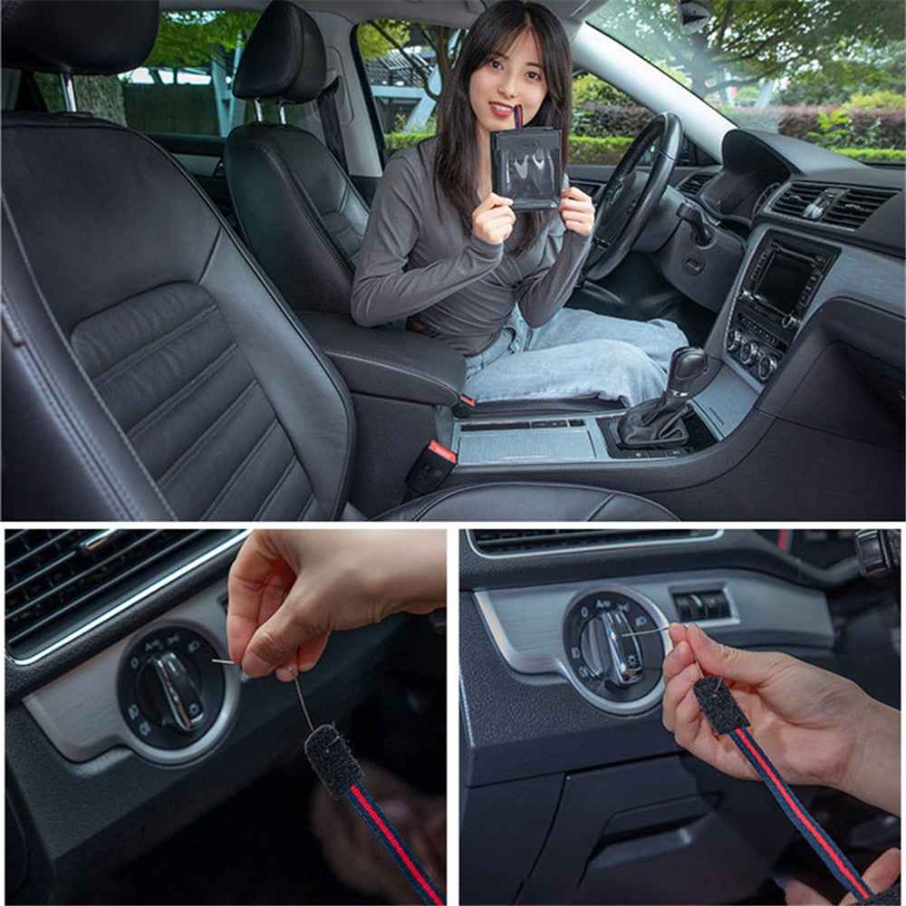 Multifunctional Car Pocket PU Leather Air Outlet Phone Storage Bag Car Interior Accessories - Red