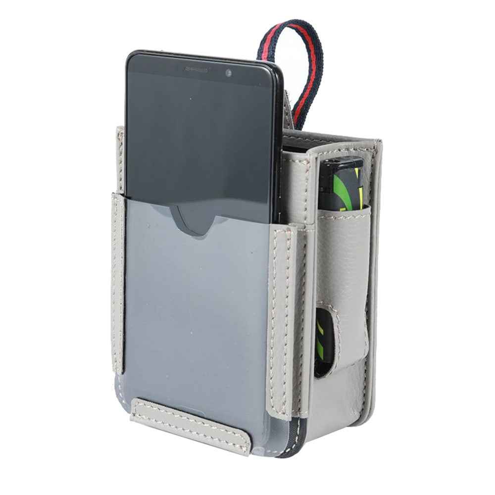 Multifunctional Car Pocket PU Leather Air Outlet Phone Storage Bag Car Interior Accessories - Grey