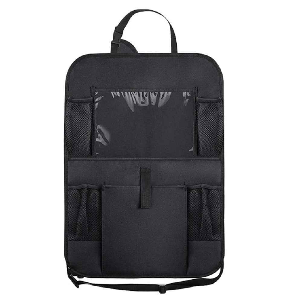 BY-1050 Multi-Pocket Car Back Seat Organizer Protector Hanging Storage Bag with Transparent Tablet Pouch