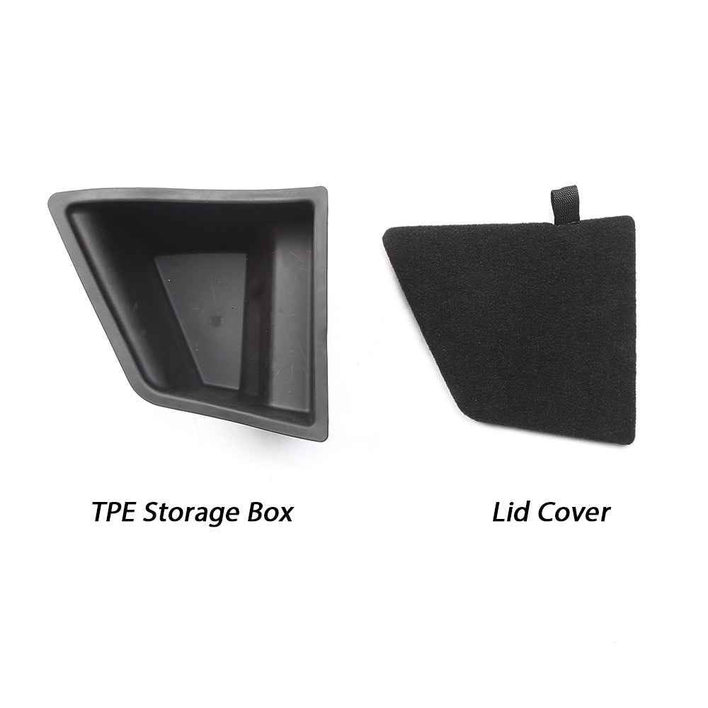 TSLZH658 For Tesla Model 3 Car Rear Trunk Storage Bin TPE Box Organizer with Handle Design Flocking Cover Lid