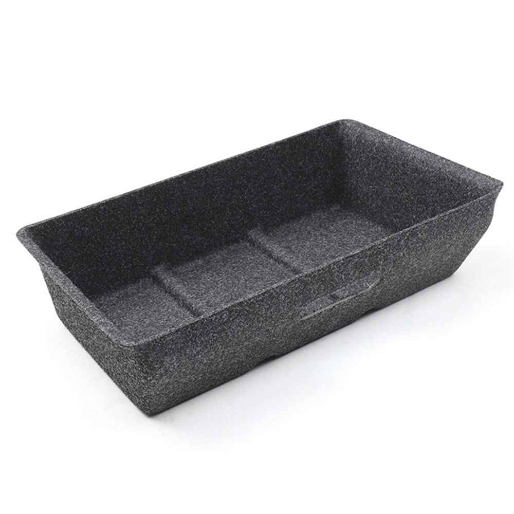 M10343 For Tesla Model Y Car Driver Passenger Underseat Hidden Felt Cloth Organizer Box Under Seat Storage Tray Bin