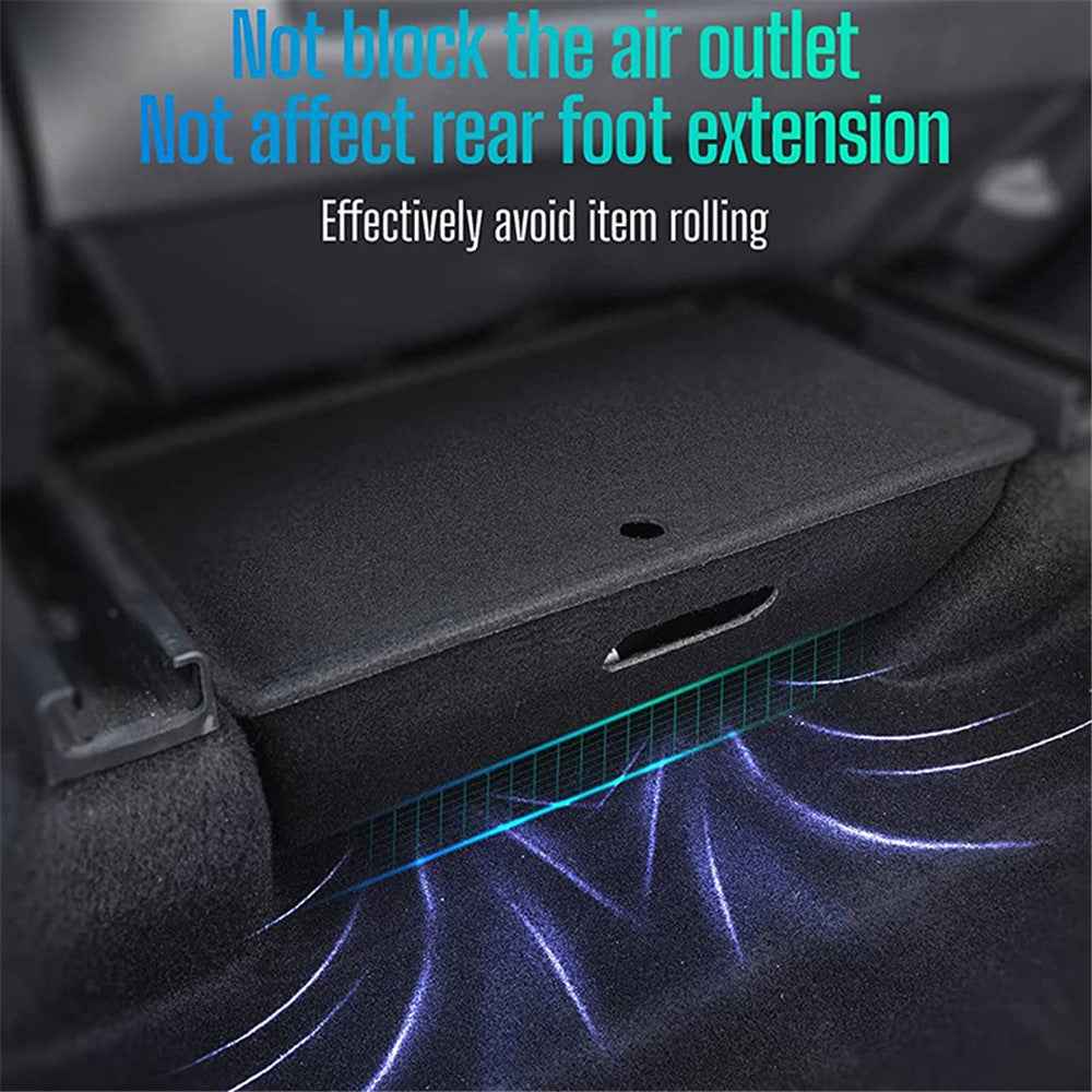 M10343 For Tesla Model Y Under Seat Storage Tray Car Driver Passenger Underseat Hidden Felt Cloth Organizer Box with Lid