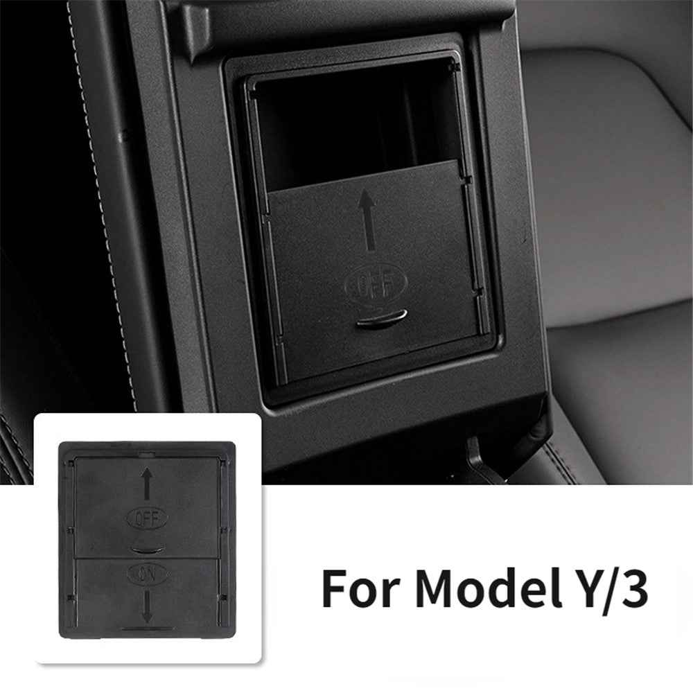 M30153 For Tesla Model 3 / Y Car Center Control Armrest Organizer ABS Storage Box Privacy Protection Container