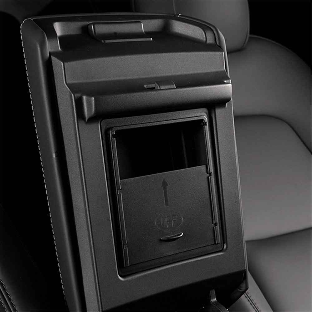 M30153 For Tesla Model 3 / Y Car Center Control Armrest Organizer ABS Storage Box Privacy Protection Container