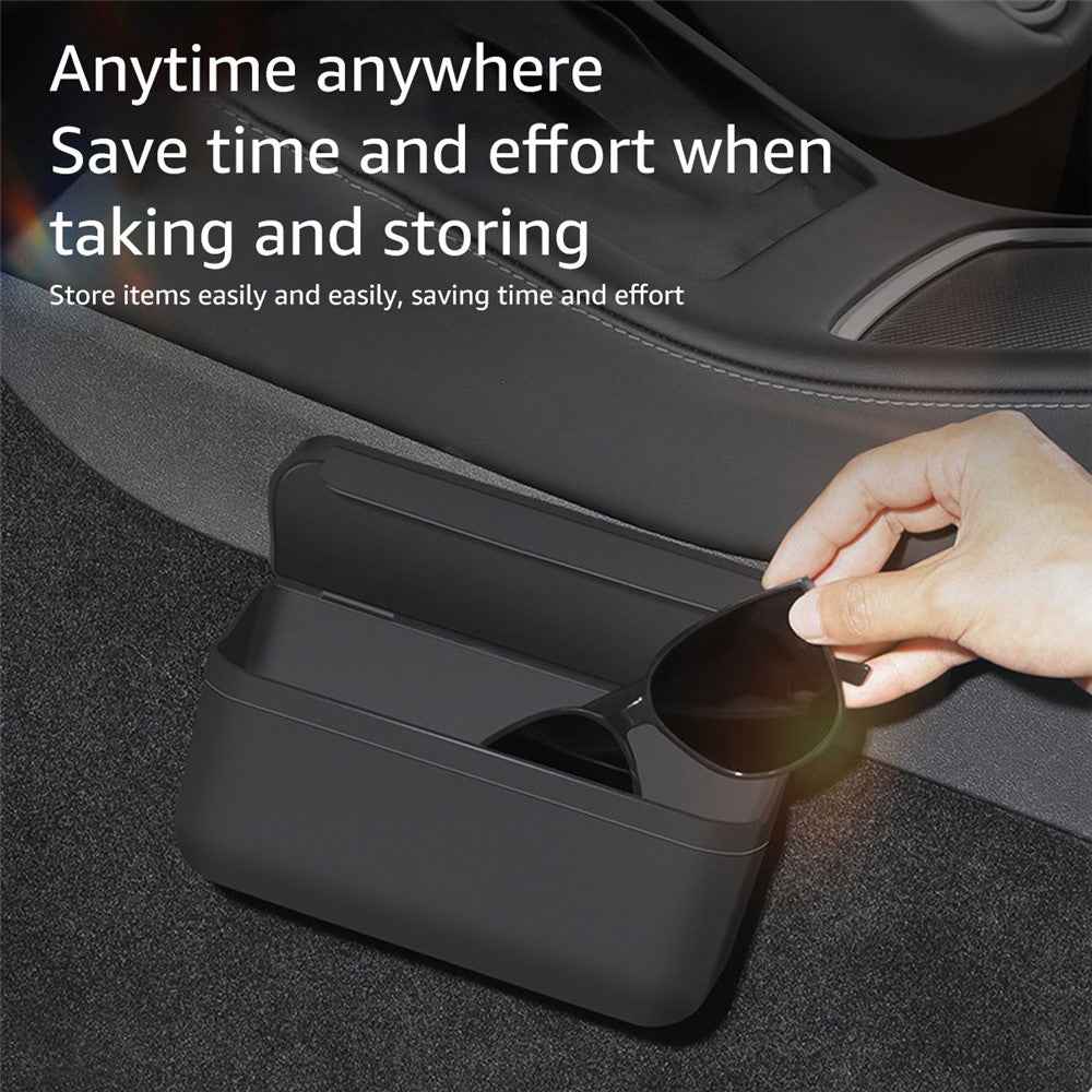 TSL261 For Tesla Model 3 / Y 17-22 Car Center Console Organizer TPE Self-adhesive Auto Armrest Storage Box