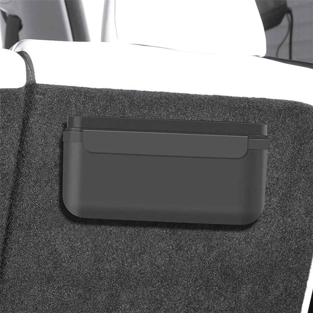 TSL261 For Tesla Model 3 / Y 17-22 Car Center Console Organizer TPE Self-adhesive Auto Armrest Storage Box