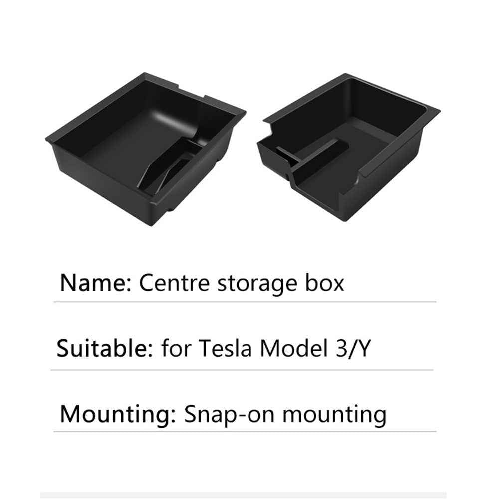 For Tesla Model 3 / Y Car Center Control Organizer ABS Storage Box Trash Can Bin Garbage Container - Front