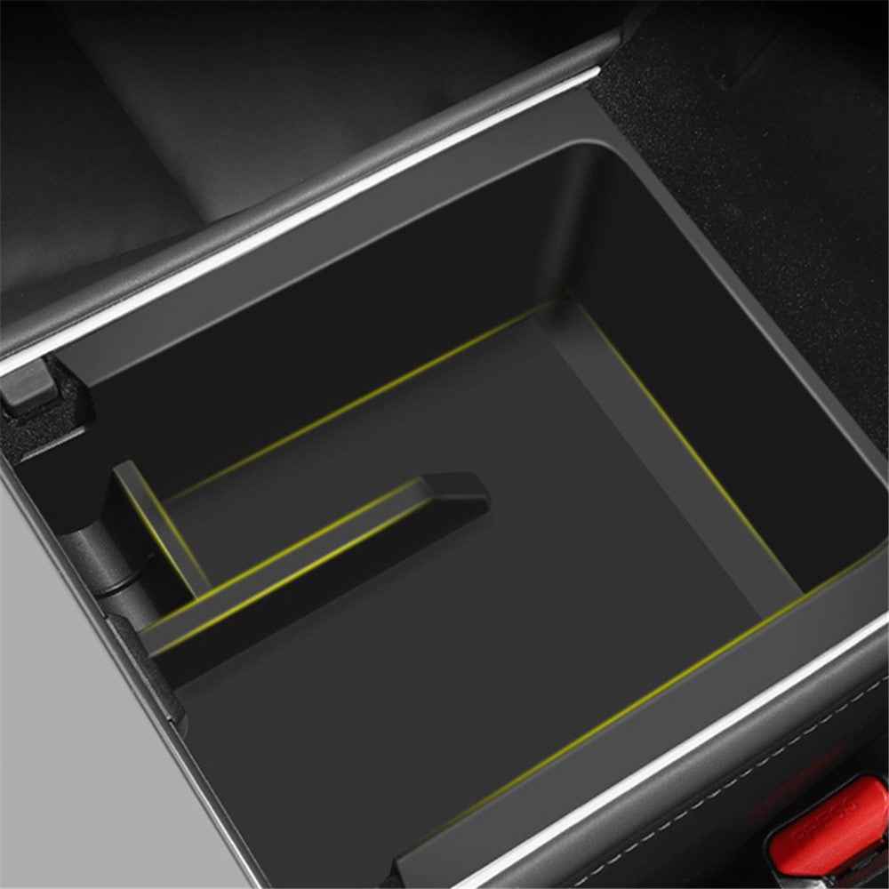 For Tesla Model 3 / Y Car Center Control Organizer ABS Storage Box Trash Can Bin Garbage Container - Rear