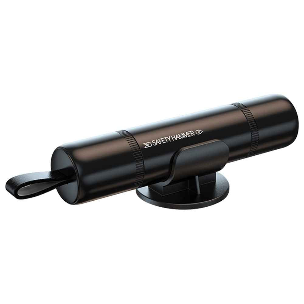SEAMETAL AC01 Metal Car Window Breaker 2-in-1 Safety Hammer + Seat Belt Cutter Car Portable Escape Hammer - Black