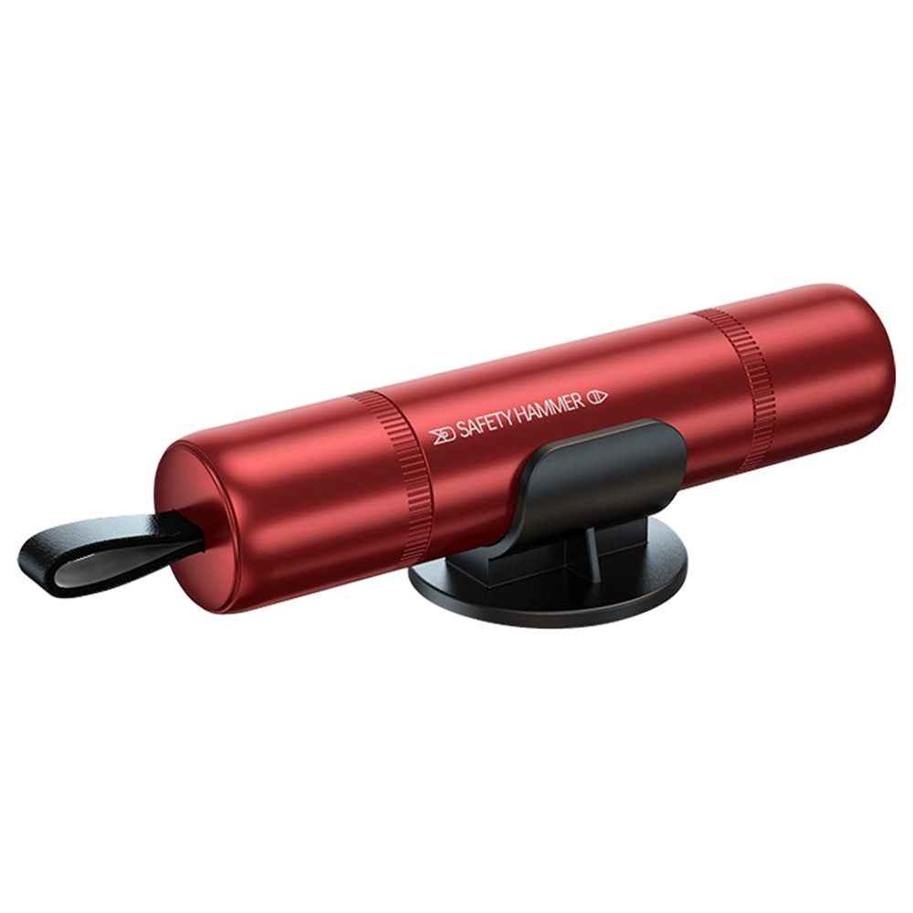 SEAMETAL AC01 Metal Car Window Breaker 2-in-1 Safety Hammer + Seat Belt Cutter Car Portable Escape Hammer - Red
