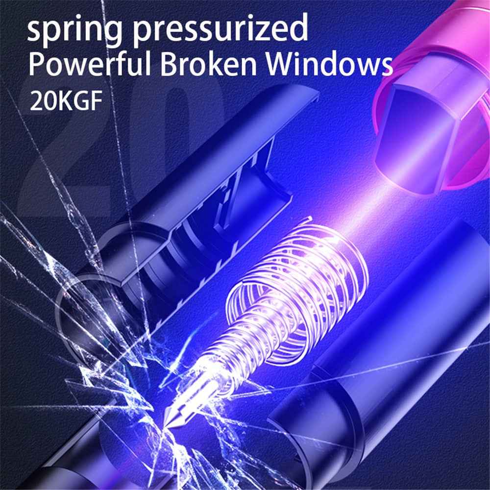 SEAMETAL AC01 Metal Car Window Breaker 2-in-1 Safety Hammer + Seat Belt Cutter Car Portable Escape Hammer - Red