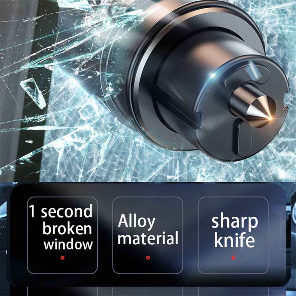 SEAMETAL AC01 Metal Car Window Breaker 2-in-1 Safety Hammer + Seat Belt Cutter Car Portable Escape Hammer - Red