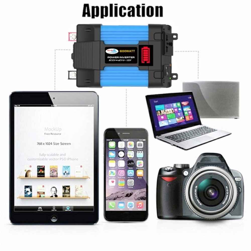 SOLIKETECH 500W 12V-110V Car Power Inverter LED Battery Display Inverter Converter with Cigarette Lighter Cable