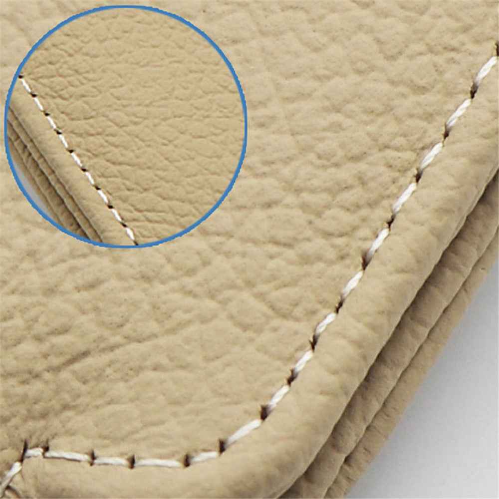 Magnetic Adsorption Car Sun Visor Glasses Holder PU Leather Sunglasses Card Ticket Clip - Grey