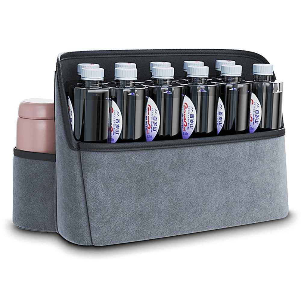 AUTOCOLOR Car Middle Seat Organizer Vehicle Central Control Handbag Water Bottle Storage Bag - Black