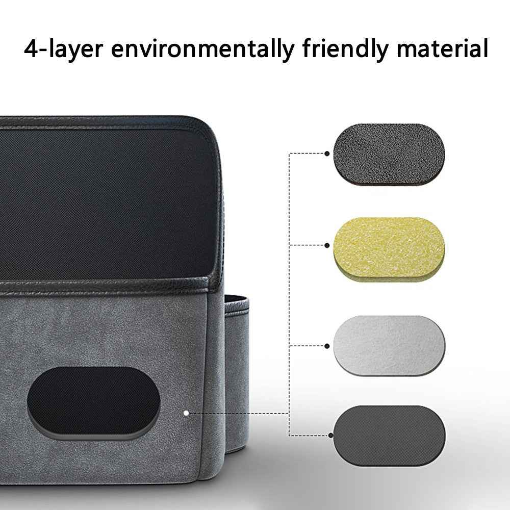 AUTOCOLOR Car Middle Seat Organizer Vehicle Central Control Handbag Water Bottle Storage Bag - Black
