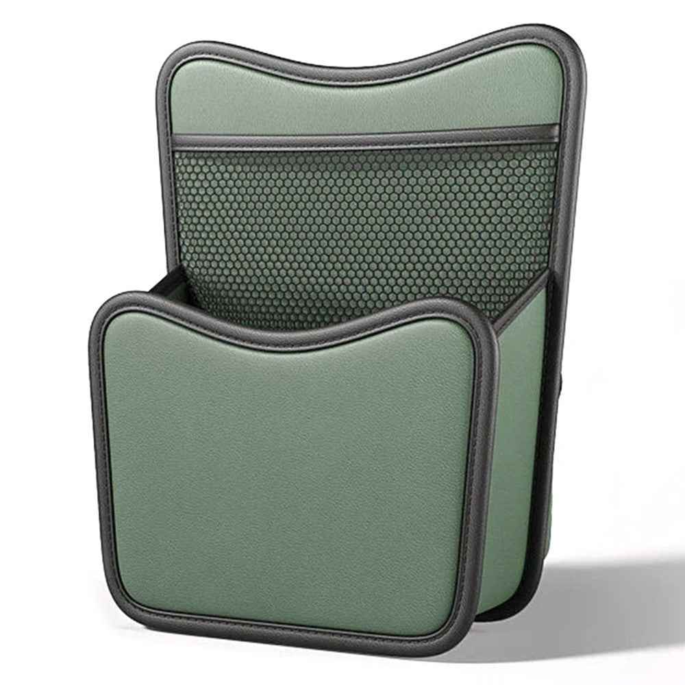 Leather Car Middle Seat Organizer Waterproof Car Central Control Phone Sundries Storage Bag - Green