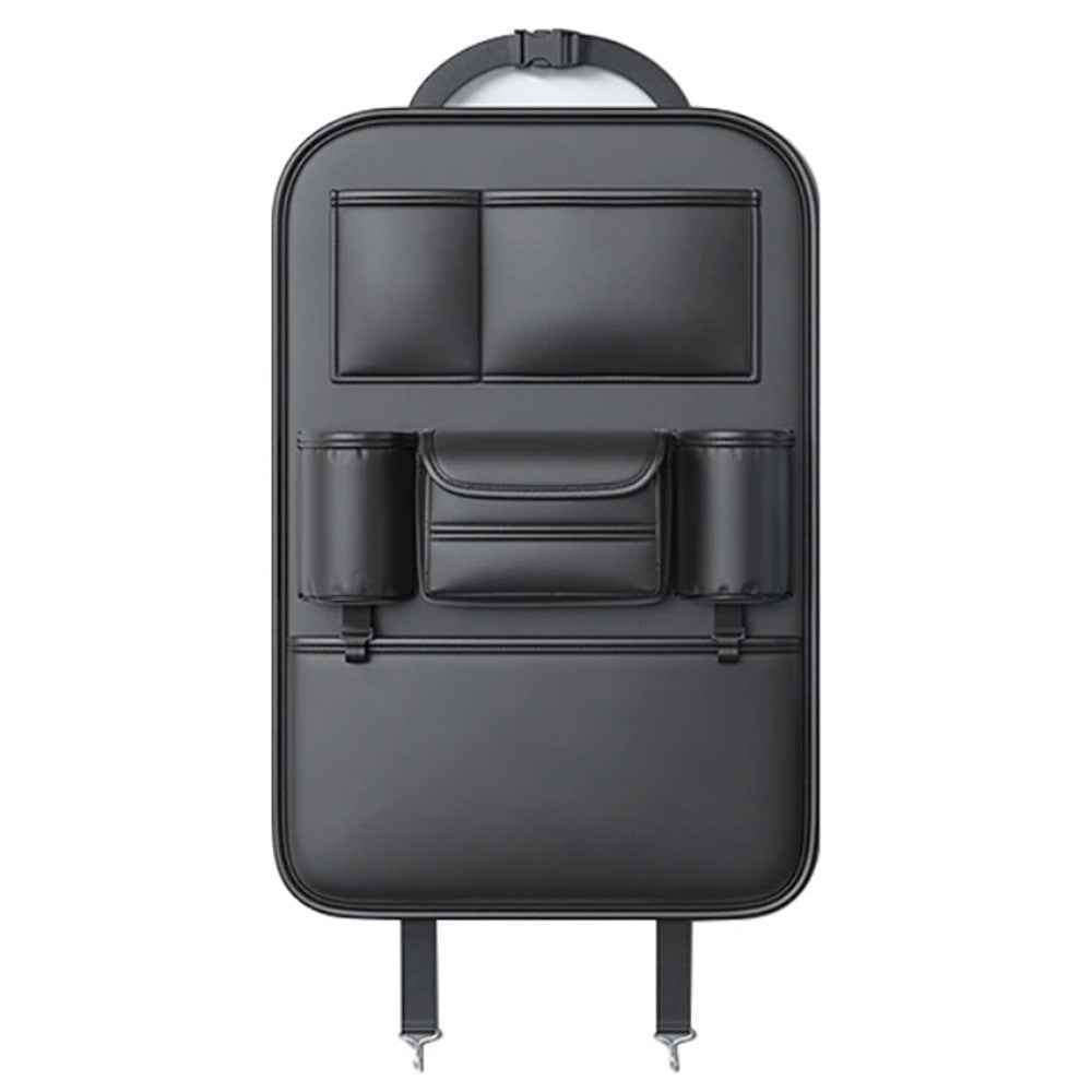 AUTOCOLOR Waterproof Leather Car Seat Back Storage Bag Tissue Cup Holder Organizer with Hook