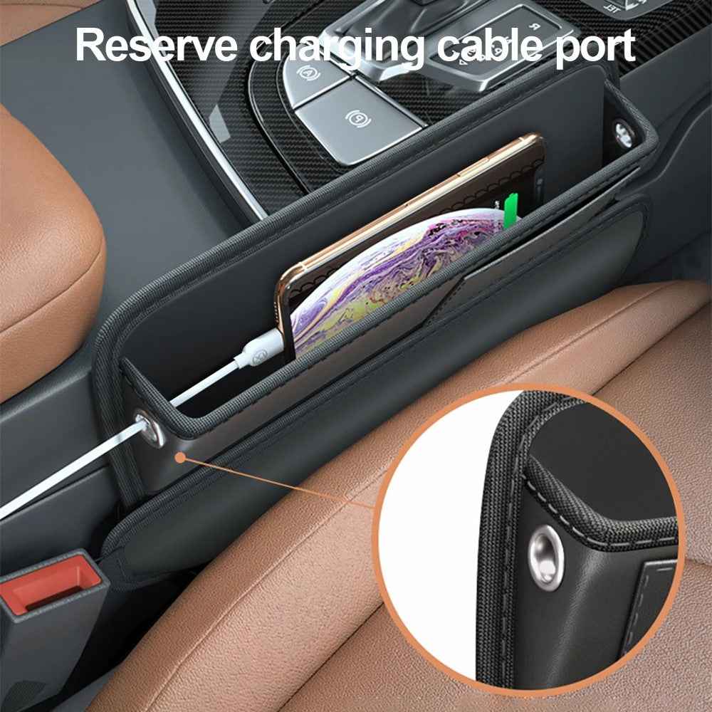 AUTOCOLOR Car Side Seat Gap Crevice Storage Box Pocket Key Phone Holder