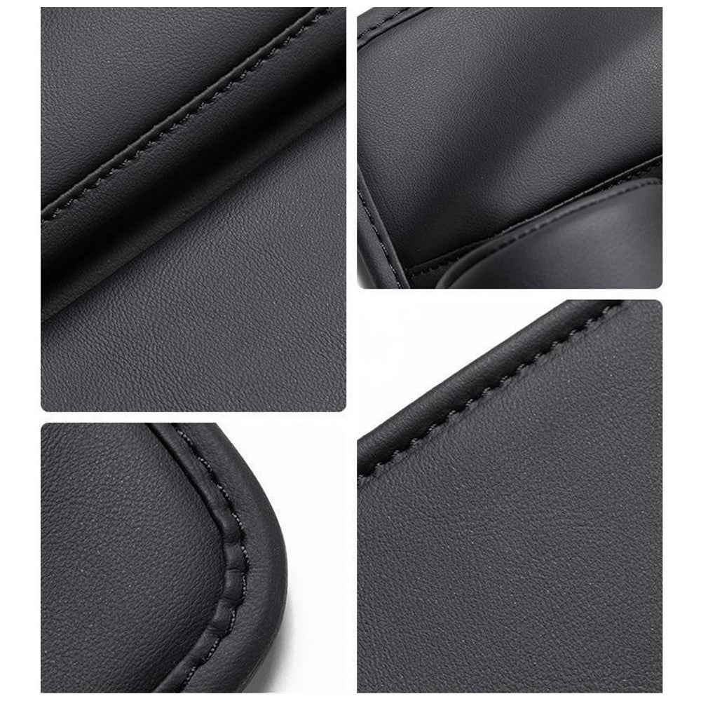 AUTOCOLOR Driver + Passenger Side Car Seat Seam Leather Storage Box Phone Drink Organizer