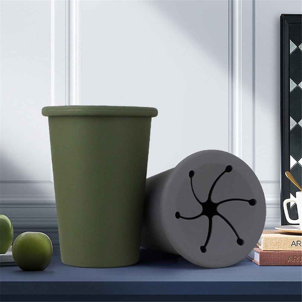 Car Trash Can Garbage Holder Vehicle Door Cup Holder Seat Back Silicone Trash Bin Dustbin - Grey